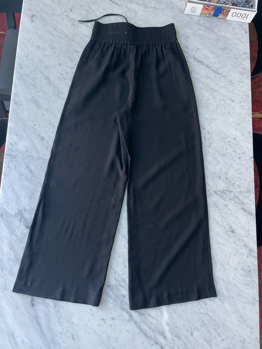 Open Edit High Waisted Drawstring Wide Leg Pants, Ladies Small